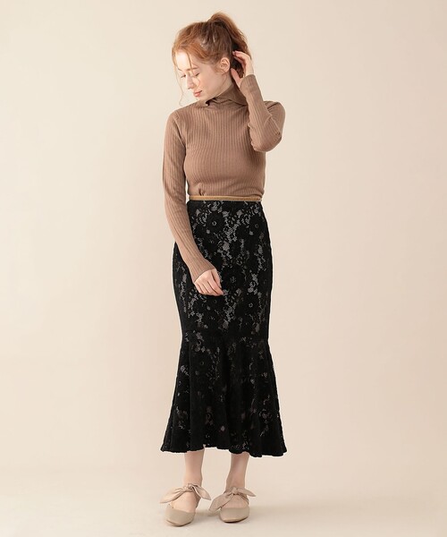 DEICY（デイシー）の「ブラッシュドレーススカート（スカート・レディース・アイボリー/ブラック/ラベンダー・0/1）」の5枚目の写真