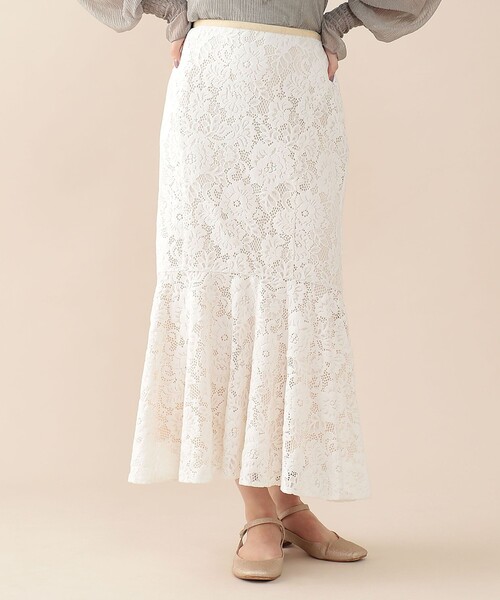 DEICY（デイシー）の「ブラッシュドレーススカート（スカート・レディース・アイボリー/ブラック/ラベンダー・0/1）」の13枚目の写真