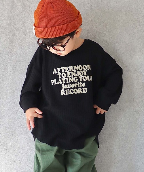 CIAOPANIC TYPY（チャオパニックティピー）の「【KIDS】ビックワッフルプリントプルオーバー（Tシャツ/カットソー・キッズ・ブラック/オフホワイト/グリーン・SMALL/MEDIUM/LARGE/X-LARGE/XX-LARGE）」の2枚目の写真