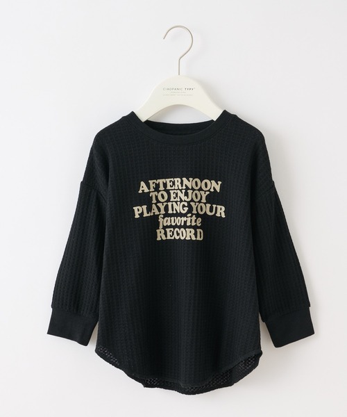 CIAOPANIC TYPY（チャオパニックティピー）の「【KIDS】ビックワッフルプリントプルオーバー（Tシャツ/カットソー・キッズ・ブラック/オフホワイト/グリーン・SMALL/MEDIUM/LARGE/X-LARGE/XX-LARGE）」の12枚目の写真