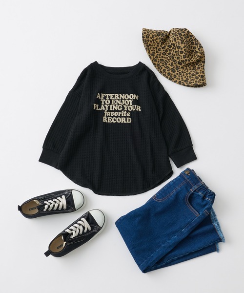 CIAOPANIC TYPY（チャオパニックティピー）の「【KIDS】ビックワッフルプリントプルオーバー（Tシャツ/カットソー・キッズ・ブラック/オフホワイト/グリーン・SMALL/MEDIUM/LARGE/X-LARGE/XX-LARGE）」の9枚目の写真