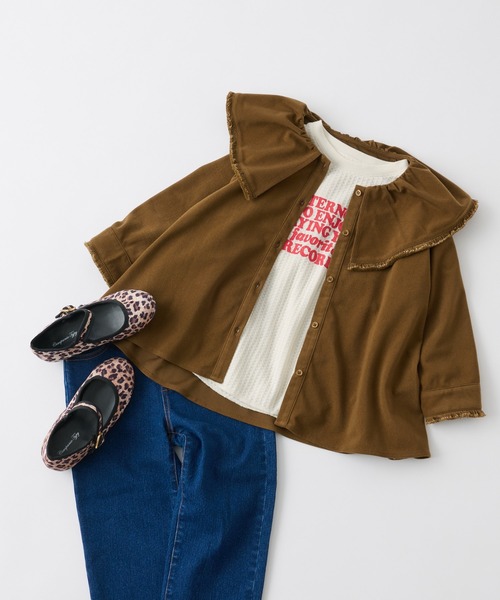 CIAOPANIC TYPY（チャオパニックティピー）の「【KIDS】ビックワッフルプリントプルオーバー（Tシャツ/カットソー・キッズ・ブラック/オフホワイト/グリーン・SMALL/MEDIUM/LARGE/X-LARGE/XX-LARGE）」の6枚目の写真