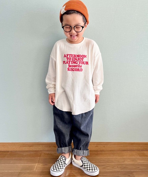 CIAOPANIC TYPY（チャオパニックティピー）の「【KIDS】ビックワッフルプリントプルオーバー（Tシャツ/カットソー・キッズ・ブラック/オフホワイト/グリーン・SMALL/MEDIUM/LARGE/X-LARGE/XX-LARGE）」の15枚目の写真