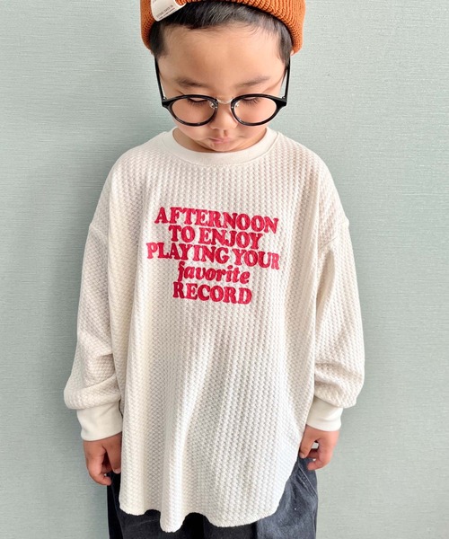 CIAOPANIC TYPY（チャオパニックティピー）の「【KIDS】ビックワッフルプリントプルオーバー（Tシャツ/カットソー・キッズ・ブラック/オフホワイト/グリーン・SMALL/MEDIUM/LARGE/X-LARGE/XX-LARGE）」の14枚目の写真