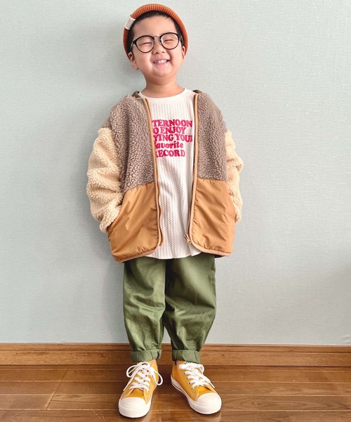 CIAOPANIC TYPY（チャオパニックティピー）の「【KIDS】ビックワッフルプリントプルオーバー（Tシャツ/カットソー・キッズ・ブラック/オフホワイト/グリーン・SMALL/MEDIUM/LARGE/X-LARGE/XX-LARGE）」の17枚目の写真