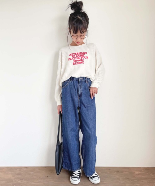 CIAOPANIC TYPY（チャオパニックティピー）の「【KIDS】ビックワッフルプリントプルオーバー（Tシャツ/カットソー・キッズ・ブラック/オフホワイト/グリーン・SMALL/MEDIUM/LARGE/X-LARGE/XX-LARGE）」の18枚目の写真