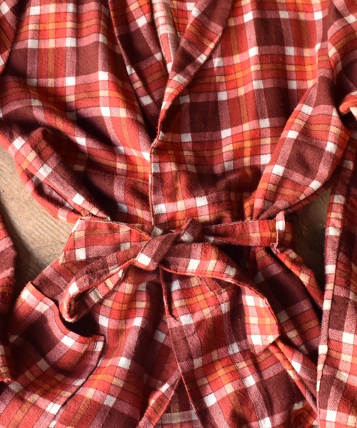 70's vintage VARDON チェック　ネル ローブ　ガウン ヴィンテージ古着70\u0027s VARDON チェック柄 ネル ローブ