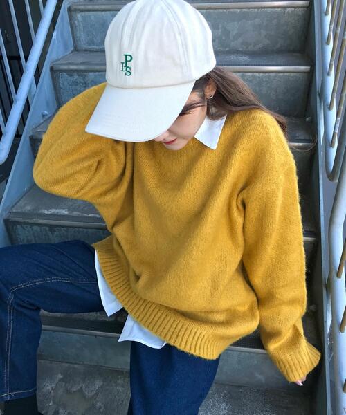 INGNI(イング)の「モヘアライククルーネックニット(ニット/セーター・レディース・イエロー/オレンジ/グリーン/ブルー/レッド・M)」の4枚目の写真