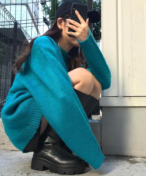 INGNI(イング)の「モヘアライククルーネックニット(ニット/セーター・レディース・イエロー/オレンジ/グリーン/ブルー/レッド・M)」の8枚目の写真