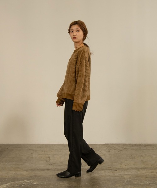 Amiur（エミレ）の「crew neck jacquard knit（ニット/セーター・レディース・ブラウン/グリーン/アイボリー・FREE）」の16枚目の写真