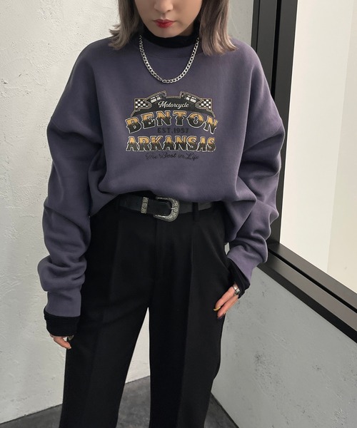 apres jour mignon(アプレジュールミニョン)の「アソートヴィンテージスウェット3【ZOZOTOWN限定アイテム】(スウェット・レディース・ブラック系その他/ブラック/チャコールグレー/ナチュラル/ライトベージュ/ブラック系その他2/クリーム/マスタード/ベージュ系その他/ベージュ系その他2/その他/パープル・フリー/X-LARGE)」の10枚目の写真