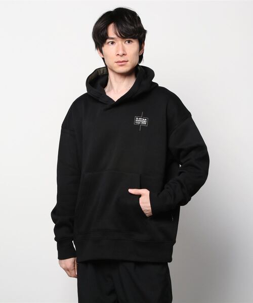 G-STAR(ジースター)の「UNISEX CORE OVERSIZED HOODED SWEATER/ロゴパーカー/オーバーサイズ(パーカー・メンズ・ヘザーグレー/ダークブラック・SMALL/MEDIUM/LARGE/X-LARGE/X-SMALL)」の13枚目の写真