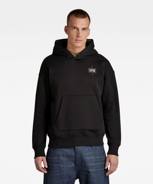 G-STAR(ジースター)の「UNISEX CORE OVERSIZED HOODED SWEATER/ロゴパーカー/オーバーサイズ(パーカー・メンズ・ヘザーグレー/ダークブラック・SMALL/MEDIUM/LARGE/X-LARGE/X-SMALL)」の4枚目の写真