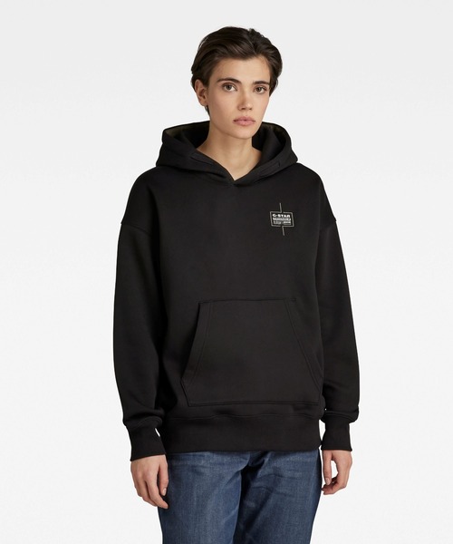 G-STAR(ジースター)の「UNISEX CORE OVERSIZED HOODED SWEATER/ロゴパーカー/オーバーサイズ(パーカー・メンズ・ヘザーグレー/ダークブラック・SMALL/MEDIUM/LARGE/X-LARGE/X-SMALL)」の5枚目の写真