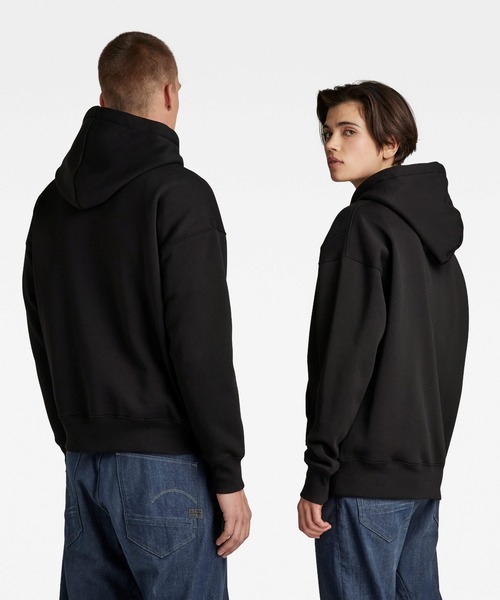 G-STAR(ジースター)の「UNISEX CORE OVERSIZED HOODED SWEATER/ロゴパーカー/オーバーサイズ(パーカー・メンズ・ヘザーグレー/ダークブラック・SMALL/MEDIUM/LARGE/X-LARGE/X-SMALL)」の3枚目の写真