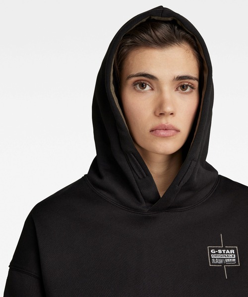 G-STAR(ジースター)の「UNISEX CORE OVERSIZED HOODED SWEATER/ロゴパーカー/オーバーサイズ(パーカー・メンズ・ヘザーグレー/ダークブラック・SMALL/MEDIUM/LARGE/X-LARGE/X-SMALL)」の6枚目の写真