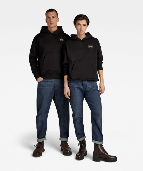 G-STAR(ジースター)の「UNISEX CORE OVERSIZED HOODED SWEATER/ロゴパーカー/オーバーサイズ(パーカー・メンズ・ヘザーグレー/ダークブラック・SMALL/MEDIUM/LARGE/X-LARGE/X-SMALL)」の7枚目の写真