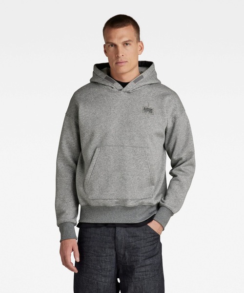 G-STAR(ジースター)の「UNISEX CORE OVERSIZED HOODED SWEATER/ロゴパーカー/オーバーサイズ(パーカー・メンズ・ヘザーグレー/ダークブラック・SMALL/MEDIUM/LARGE/X-LARGE/X-SMALL)」の9枚目の写真