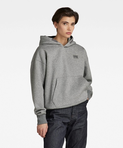 G-STAR(ジースター)の「UNISEX CORE OVERSIZED HOODED SWEATER/ロゴパーカー/オーバーサイズ(パーカー・メンズ・ヘザーグレー/ダークブラック・SMALL/MEDIUM/LARGE/X-LARGE/X-SMALL)」の10枚目の写真