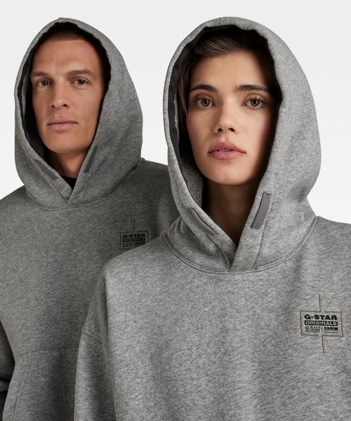 G-STAR(ジースター)の「UNISEX CORE OVERSIZED HOODED SWEATER/ロゴパーカー/オーバーサイズ(パーカー・メンズ・ヘザーグレー/ダークブラック・SMALL/MEDIUM/LARGE/X-LARGE/X-SMALL)」の11枚目の写真