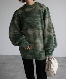 amini | 【2021-2022 A/W】マルチボーダーニット(ニット/セーター)