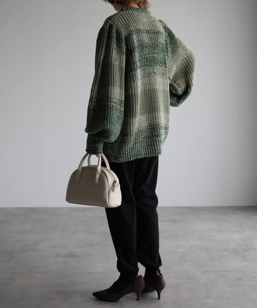 amini(アミニ)の「【2021-2022 A/W】マルチボーダーニット(ニット/セーター・レディース・グリーン系/ブルー系/イエロー系・MEDIUM)」の10枚目の写真