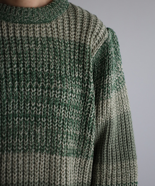 amini(アミニ)の「【2021-2022 A/W】マルチボーダーニット(ニット/セーター・レディース・グリーン系/ブルー系/イエロー系・MEDIUM)」の19枚目の写真
