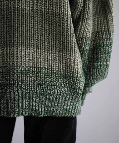 amini(アミニ)の「【2021-2022 A/W】マルチボーダーニット(ニット/セーター・レディース・グリーン系/ブルー系/イエロー系・MEDIUM)」の5枚目の写真