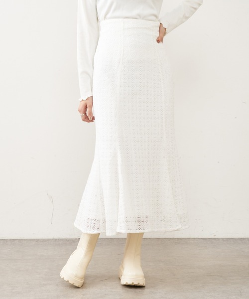 OLIVE des OLIVE（オリーブデオリーブ）の「レースマーメイドスカート（スカート・レディース・アイボリー/オフホワイト・FREE）」の6枚目の写真