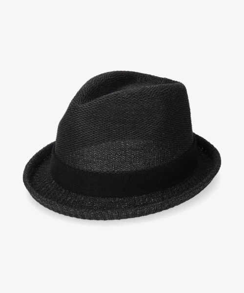 OVERRIDE（オーバーライド）の「OVERRIDE PAPER KNIT FEDORA Ag+（ハット・メンズ・ブラック/グレー/ネイビー/ブラウン/ベージュ・58cm/62cm）」の10枚目の写真