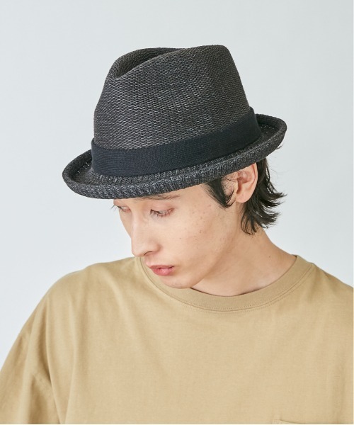 OVERRIDE（オーバーライド）の「OVERRIDE PAPER KNIT FEDORA Ag+（ハット・メンズ・ブラック/グレー/ネイビー/ブラウン/ベージュ・58cm/62cm）」の6枚目の写真