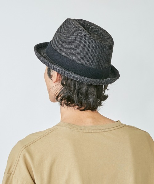 OVERRIDE（オーバーライド）の「OVERRIDE PAPER KNIT FEDORA Ag+（ハット・メンズ・ブラック/グレー/ネイビー/ブラウン/ベージュ・58cm/62cm）」の9枚目の写真