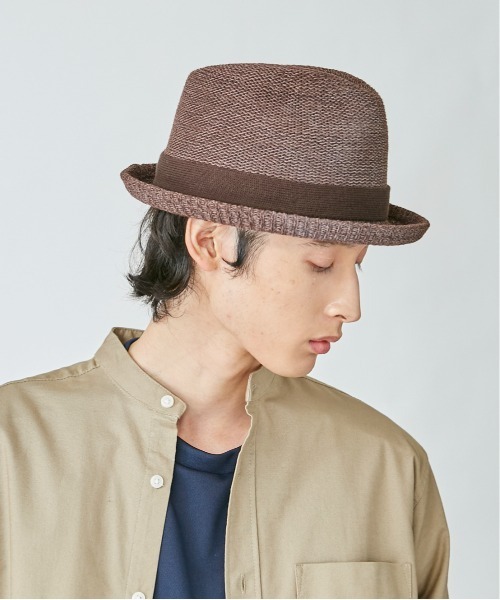 OVERRIDE（オーバーライド）の「OVERRIDE PAPER KNIT FEDORA Ag+（ハット・メンズ・ブラック/グレー/ネイビー/ブラウン/ベージュ・58cm/62cm）」の15枚目の写真