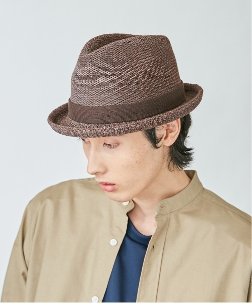 OVERRIDE（オーバーライド）の「OVERRIDE PAPER KNIT FEDORA Ag+（ハット・メンズ・ブラック/グレー/ネイビー/ブラウン/ベージュ・58cm/62cm）」の16枚目の写真