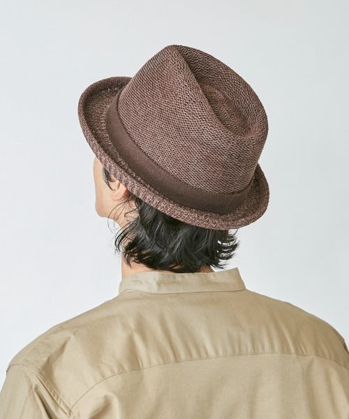 OVERRIDE（オーバーライド）の「OVERRIDE PAPER KNIT FEDORA Ag+（ハット・メンズ・ブラック/グレー/ネイビー/ブラウン/ベージュ・58cm/62cm）」の17枚目の写真