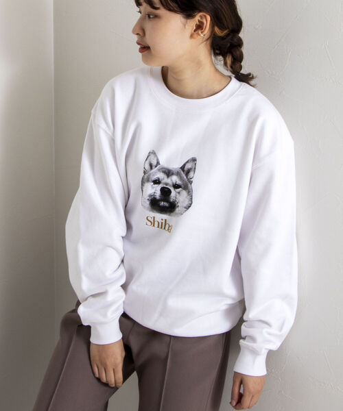 GLOSTER（グロスター）の「《22SS再登場！》【GLOSTER/グロスター】DOG&CAT 犬猫プリント裏毛スウェット（スウェット・メンズ・ホワイト系その他/ホワイト系その他2/グレー系その他/グレー系その他2・MEDIUM/LARGE）」の3枚目の写真