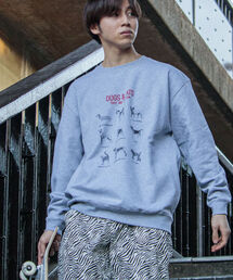 GLOSTER | 《22SS再登場！》【GLOSTER/グロスター】DOG&CAT 犬猫プリント裏毛スウェット(スウェット)