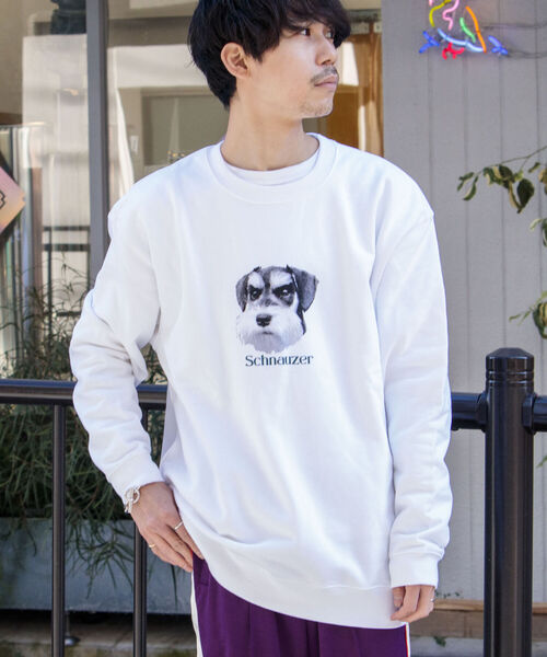 GLOSTER（グロスター）の「《22SS再登場！》【GLOSTER/グロスター】DOG&CAT 犬猫プリント裏毛スウェット（スウェット・メンズ・ホワイト系その他/ホワイト系その他2/グレー系その他/グレー系その他2・MEDIUM/LARGE）」の12枚目の写真