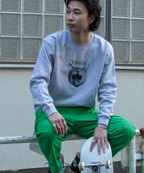 GLOSTER（グロスター）の「《22SS再登場！》【GLOSTER/グロスター】DOG&CAT 犬猫プリント裏毛スウェット（スウェット・メンズ・ホワイト系その他/ホワイト系その他2/グレー系その他/グレー系その他2・MEDIUM/LARGE）」の9枚目の写真