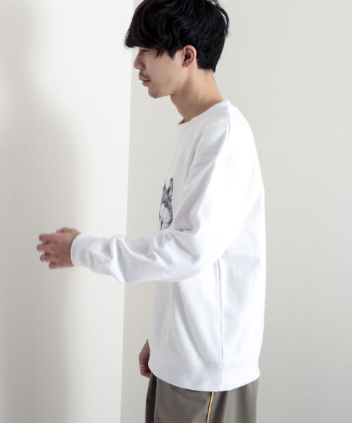 GLOSTER（グロスター）の「《22SS再登場！》【GLOSTER/グロスター】DOG&CAT 犬猫プリント裏毛スウェット（スウェット・メンズ・ホワイト系その他/ホワイト系その他2/グレー系その他/グレー系その他2・MEDIUM/LARGE）」の5枚目の写真