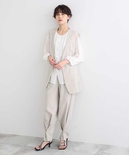 INDIVI(インディヴィ)の「◆【こなれSETUP/エコ/2WAY/洗える/UVケア】コットンデザインパンツ(その他パンツ・レディース・ブラック/ナチュラル・40/38/15 /13/19/36)」の3枚目の写真