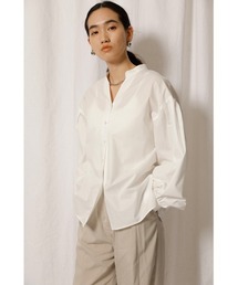 crie conforto | シャイニー袖タックブラウス(シャツ/ブラウス)