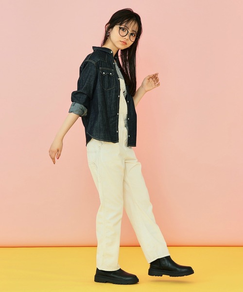 Lee(リー)の「Lee/リー 【100-150cm】キッズ ルーズシルエット ウエスタンデニムシャツ(シャツ/ブラウス・キッズ・ワンウォッシュ/インディゴブルー・120/130/140/110/100/150)」の22枚目の写真