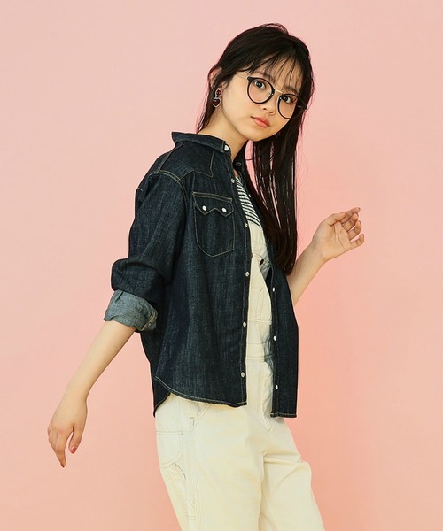 Lee(リー)の「Lee/リー 【100-150cm】キッズ ルーズシルエット ウエスタンデニムシャツ(シャツ/ブラウス・キッズ・ワンウォッシュ/インディゴブルー・120/130/140/110/100/150)」の16枚目の写真