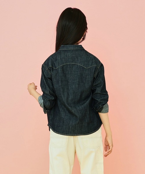 Lee(リー)の「Lee/リー 【100-150cm】キッズ ルーズシルエット ウエスタンデニムシャツ(シャツ/ブラウス・キッズ・ワンウォッシュ/インディゴブルー・120/130/140/110/100/150)」の15枚目の写真