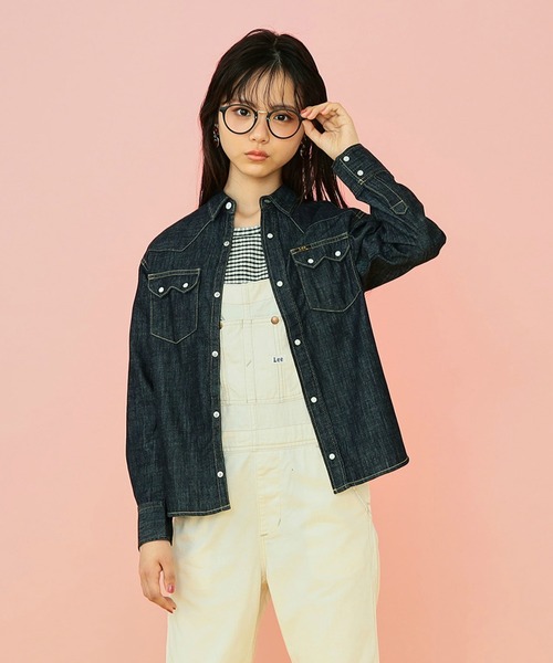 Lee(リー)の「Lee/リー 【100-150cm】キッズ ルーズシルエット ウエスタンデニムシャツ(シャツ/ブラウス・キッズ・ワンウォッシュ/インディゴブルー・120/130/140/110/100/150)」の14枚目の写真