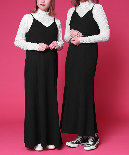 PairPair（ペアペア）の「キャミワンピース×チュールプルオーバー（ワンピース・レディース・ブラック・FREE）」の2枚目の写真