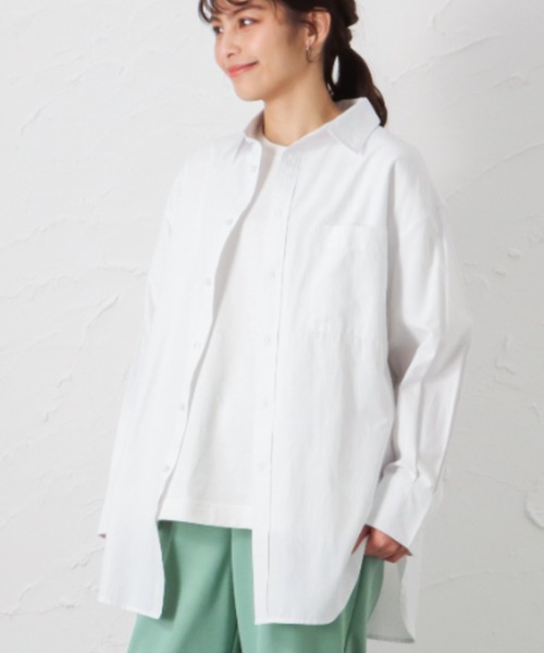 NAVY(ネイビー)の「カラフルストライプシャツ(シャツ/ブラウス・レディース・イエロー/グリーン/ピンク/ブラック/ブルー/ホワイト/オフホワイト・フリー)」の2枚目の写真