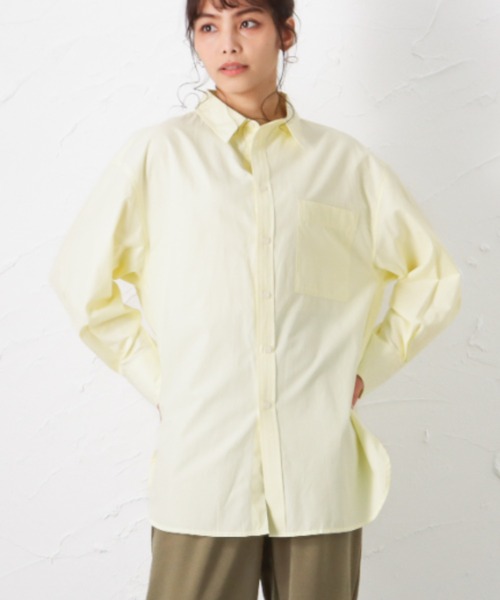 NAVY(ネイビー)の「カラフルストライプシャツ(シャツ/ブラウス・レディース・イエロー/グリーン/ピンク/ブラック/ブルー/ホワイト/オフホワイト・フリー)」の6枚目の写真