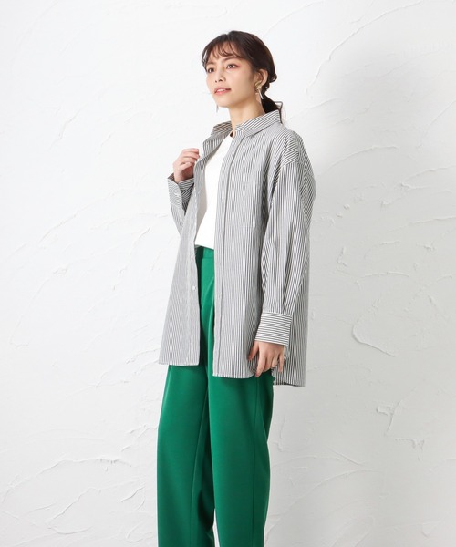 NAVY(ネイビー)の「カラフルストライプシャツ(シャツ/ブラウス・レディース・イエロー/グリーン/ピンク/ブラック/ブルー/ホワイト/オフホワイト・フリー)」の15枚目の写真